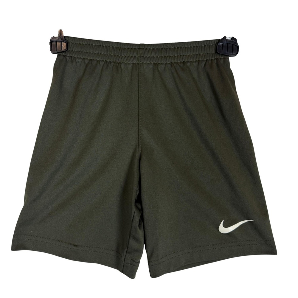 Nike Shorts Kids 6 Green Dri-FIT Knit Elastic Waist 5 Inseam Running Athletic